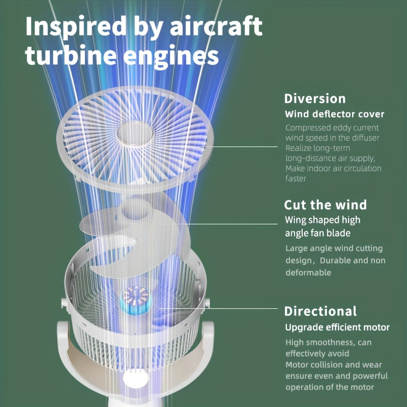 1pc USB-Powered Air Circulation Fan with 8.6 Inch Shaking Head