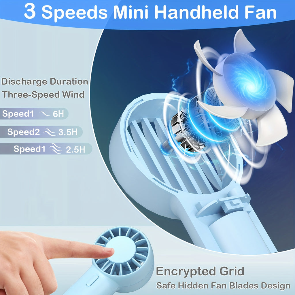 Mini Portable Fan - Small Fan, 0.18lb Personal Fan For Travel, Camping, Home