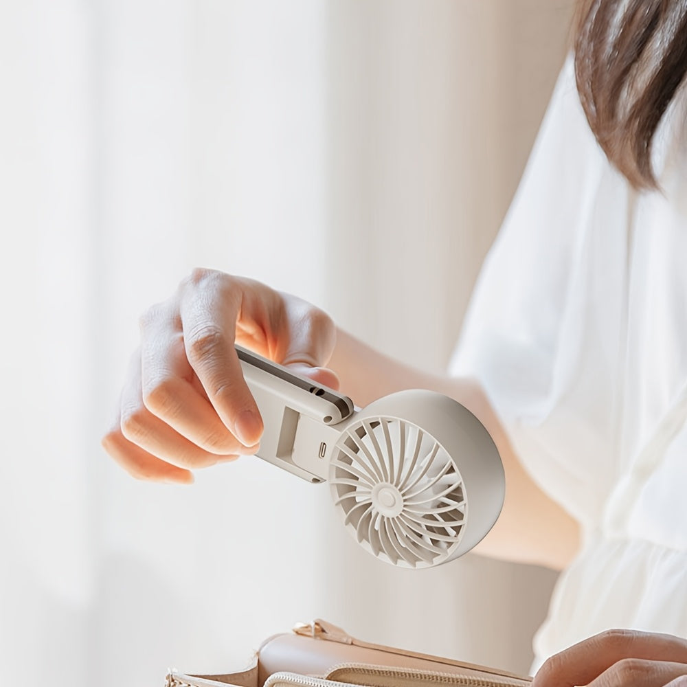 New Folding Small Fan USB Desktop Handheld Mini Portable Halterneck Outdoor Convenient Small Fan