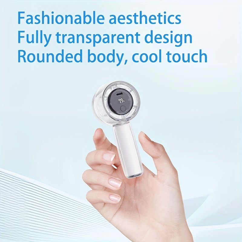 1pc Portable Transparent Mini Handheld Fan - USB Rechargeable