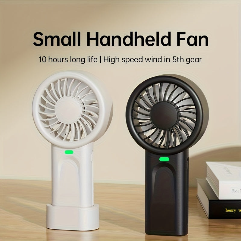 1pc Portable, Handheld USB Mini High-Speed Ice-Feel Fan - Rechargeable Lithium Battery