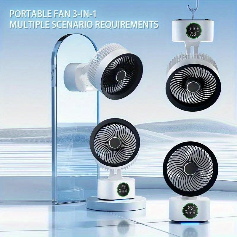 USB plug-in desktop fan, with 5-speed adjustment and mute fan capable of shaking head