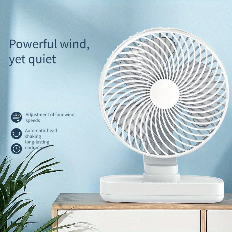 Portable Table Fan 4-Speed Portable Oscillating Table Fan | USB Powered