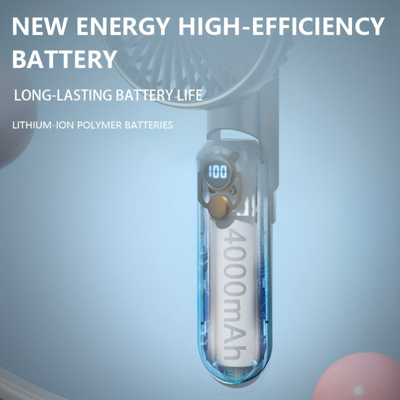 NEW USB charging foldable handheld small fan, can hang neck and desktop