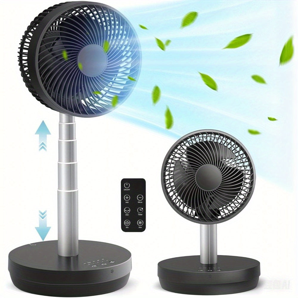 Oscillating Fan Portable Foldable Pedestal Fan - Rechargeable Battery Standing Table Fan with