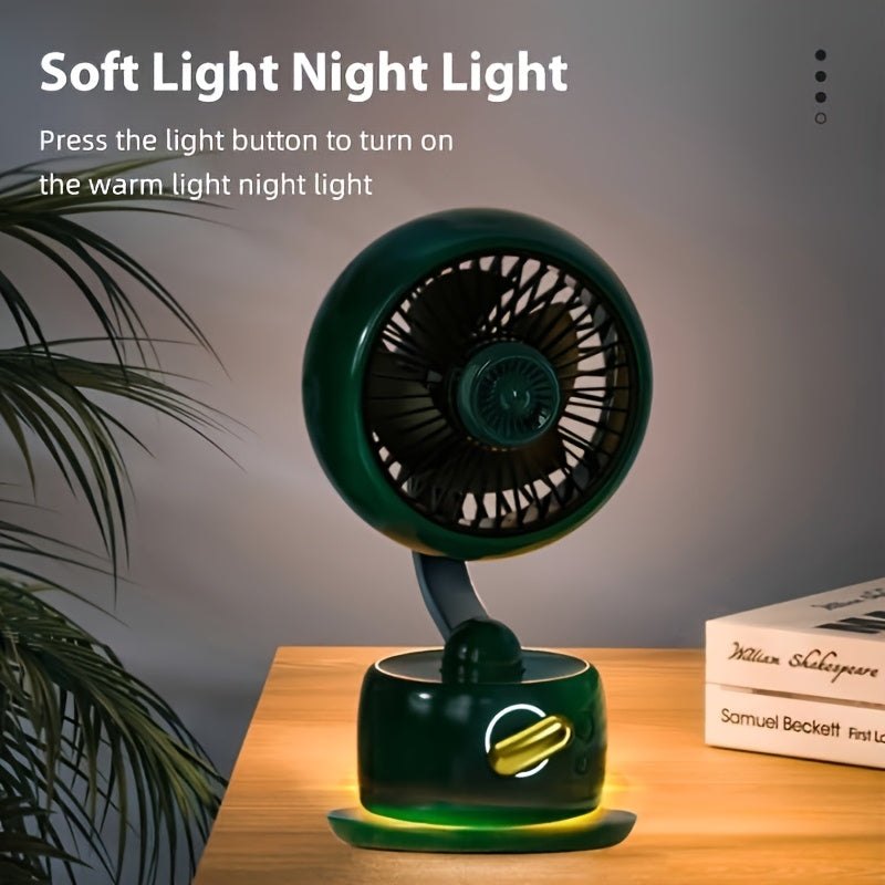 Desktop Silent Typhoon Fan with 3600mAh Battery, 100 Wind Speeds, Travel Camping Personal AC Fan