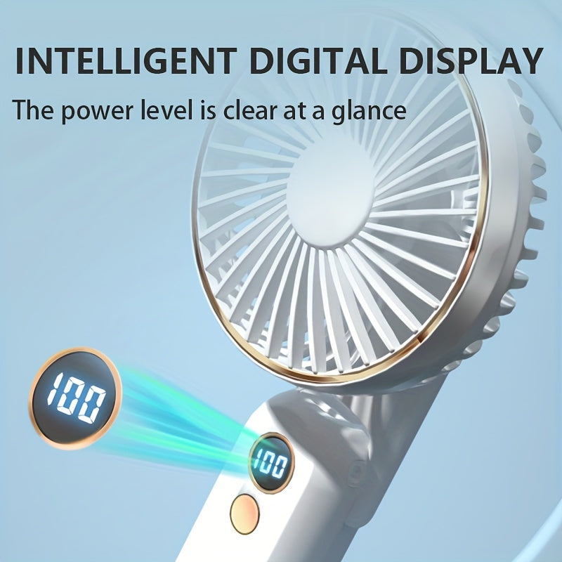 NEW USB charging foldable handheld small fan, can hang neck and desktop