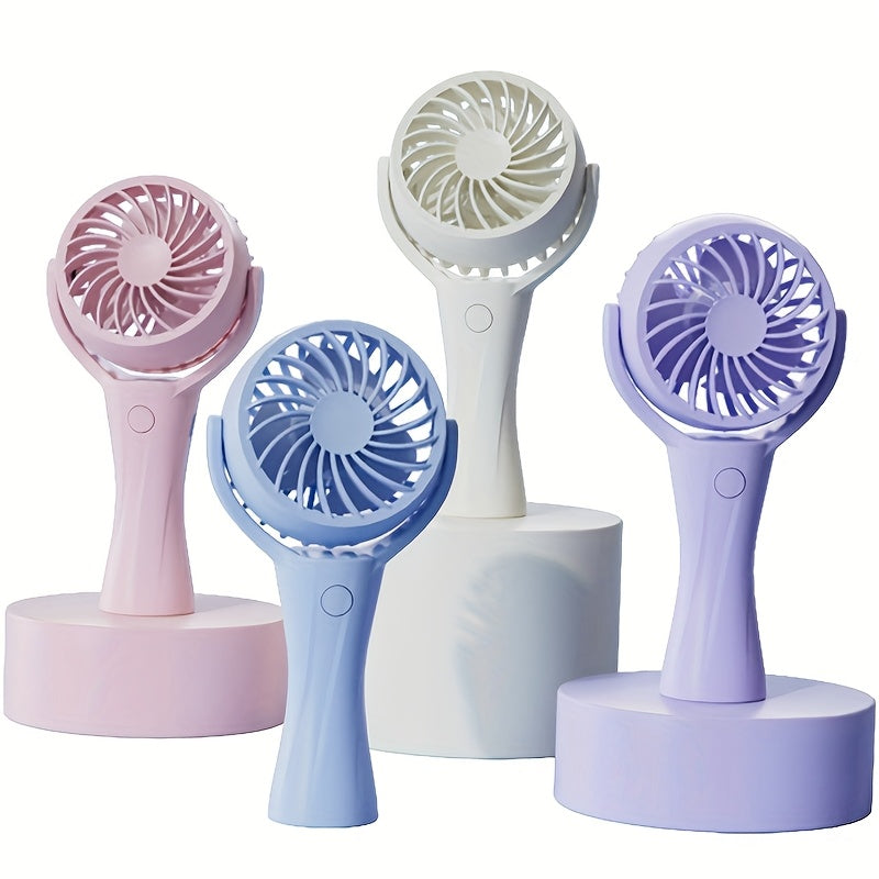 4pcs Adjustable Portable Handheld Fan, USB Rechargeable Fan with 3 Speed Adjustable Handheld Fan