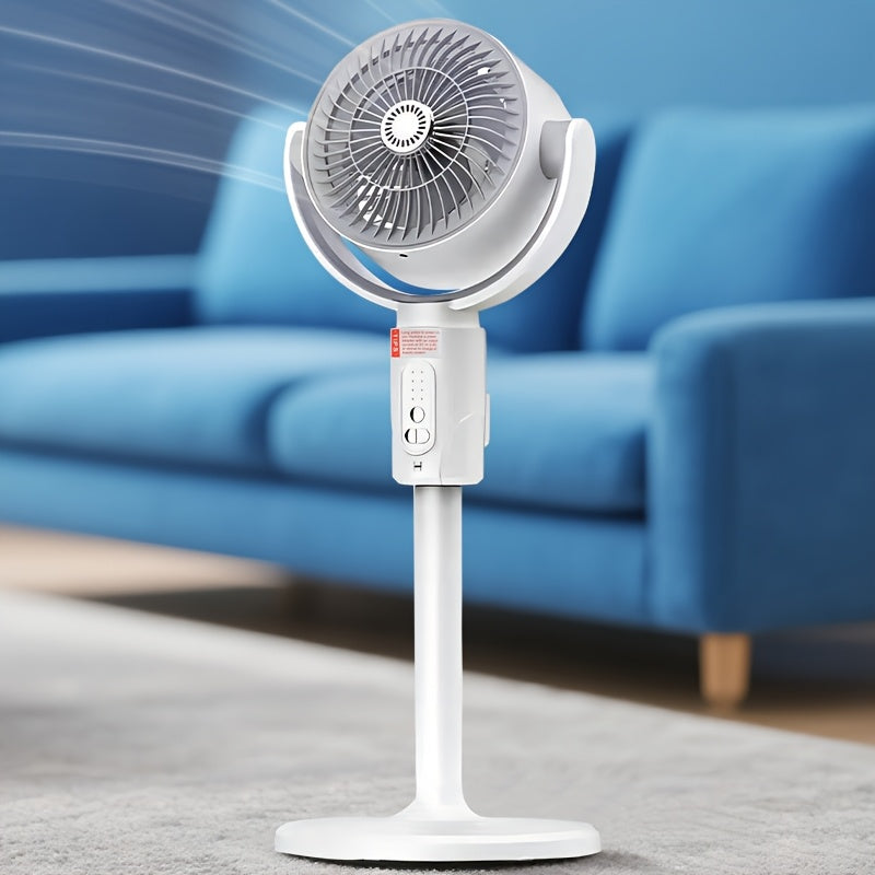 2-in-1 High-Power Standing\u002FDesk  with Remote Control, 360° Circulating Wind & Quiet Operation