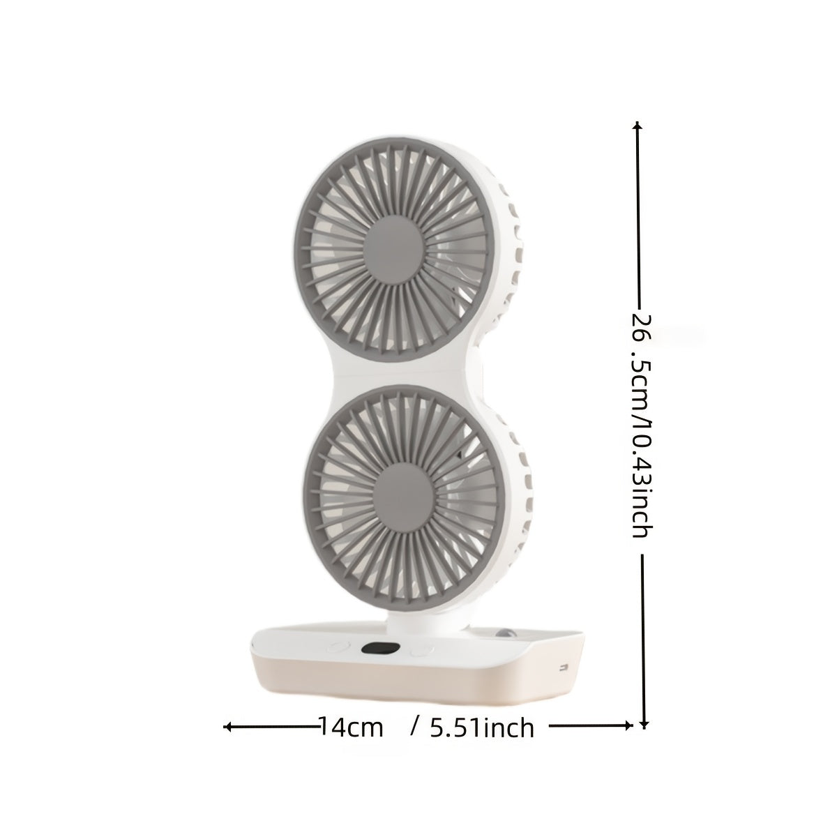 360° Rotatable USB Rechargeable Portable Automatic Rotation Desk Fan with Dual Blades