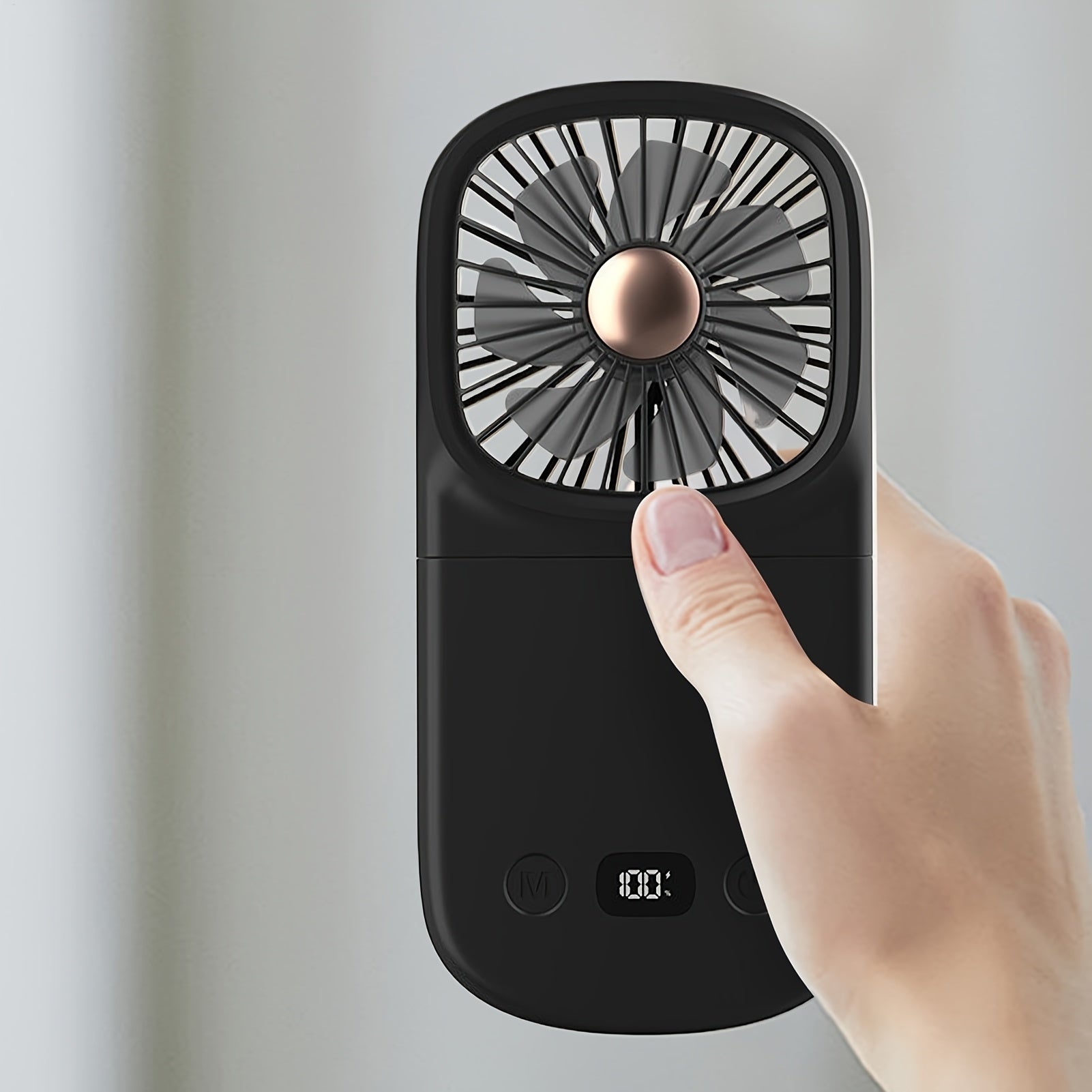 Portable Handheld Fan with Digital Display - Foldable Mini Desk Fan for Indoor & Outdoor Use