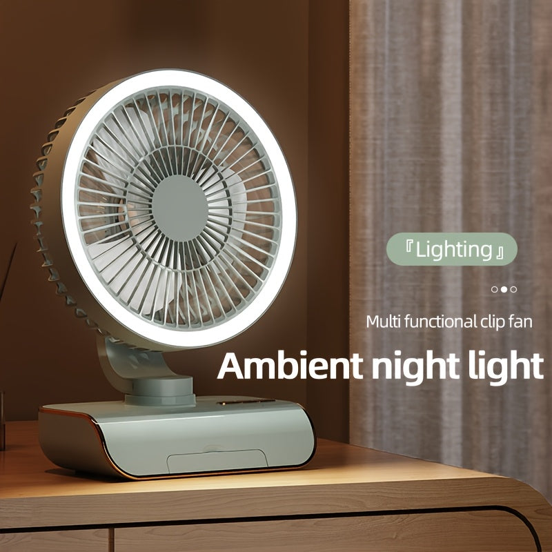 Sleek High-End Intelligent Desktop Fan with Multifunctional Lamp
