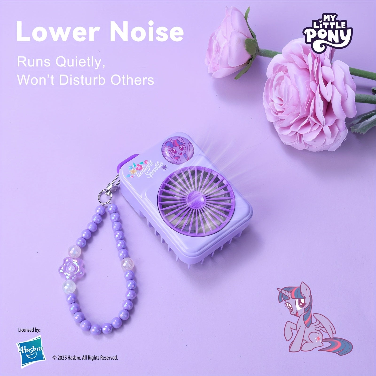My Little Pony Portable Mini Fan with USB, 3-speed Adjustable Wind Modes, Lightweight Design