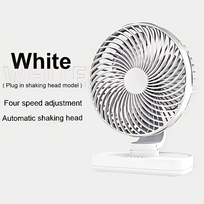 Portable Desk Fan Portable Oscillating Desk Fan | 4-Speed Control, USB Powered