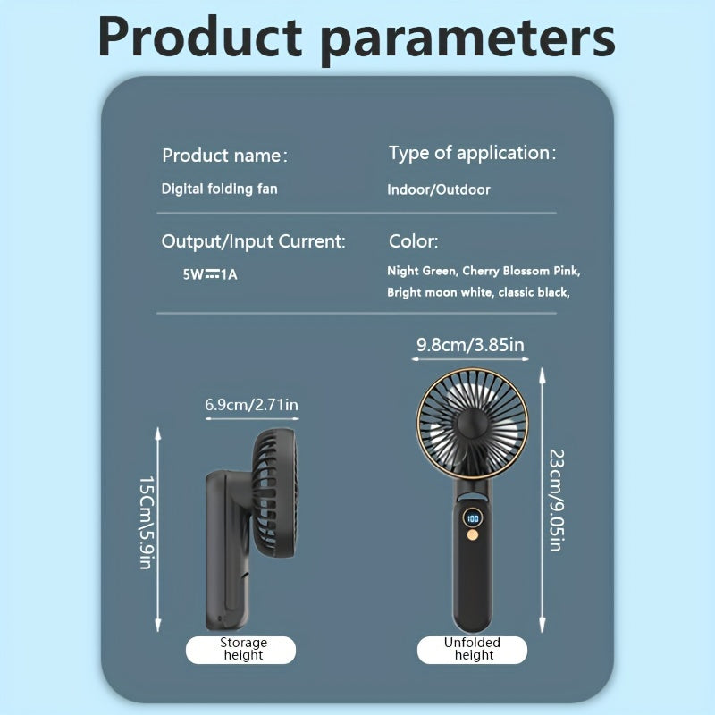 NEW USB charging foldable handheld small fan, can hang neck and desktop