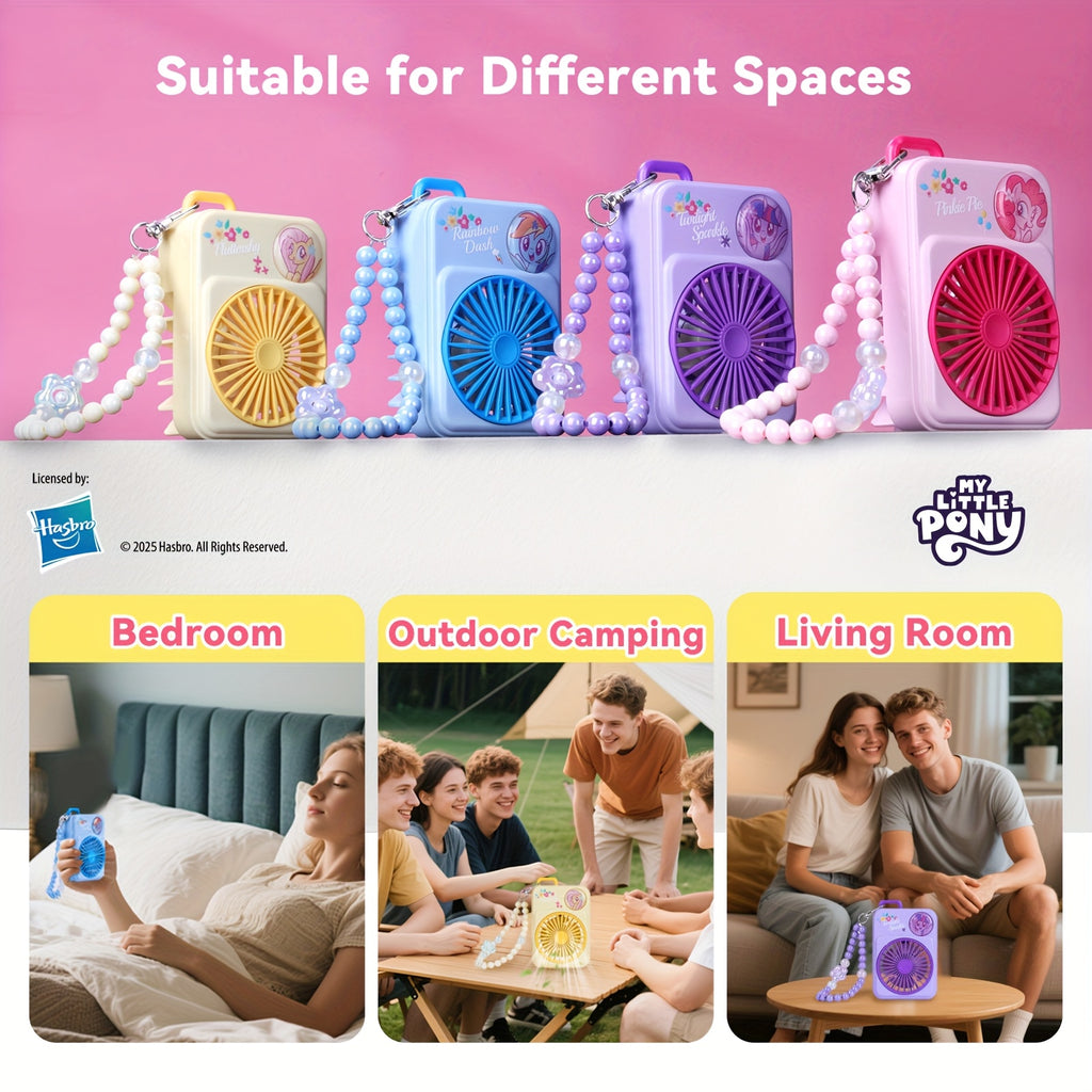 My Little Pony Portable Mini Fan with USB, 3-speed Adjustable Wind Modes, Lightweight Design