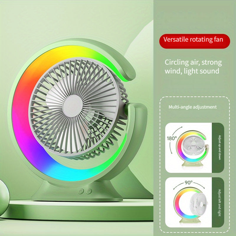 Powerful Wind Silent Desktop Fan, USB Charging\u002F1200mAh