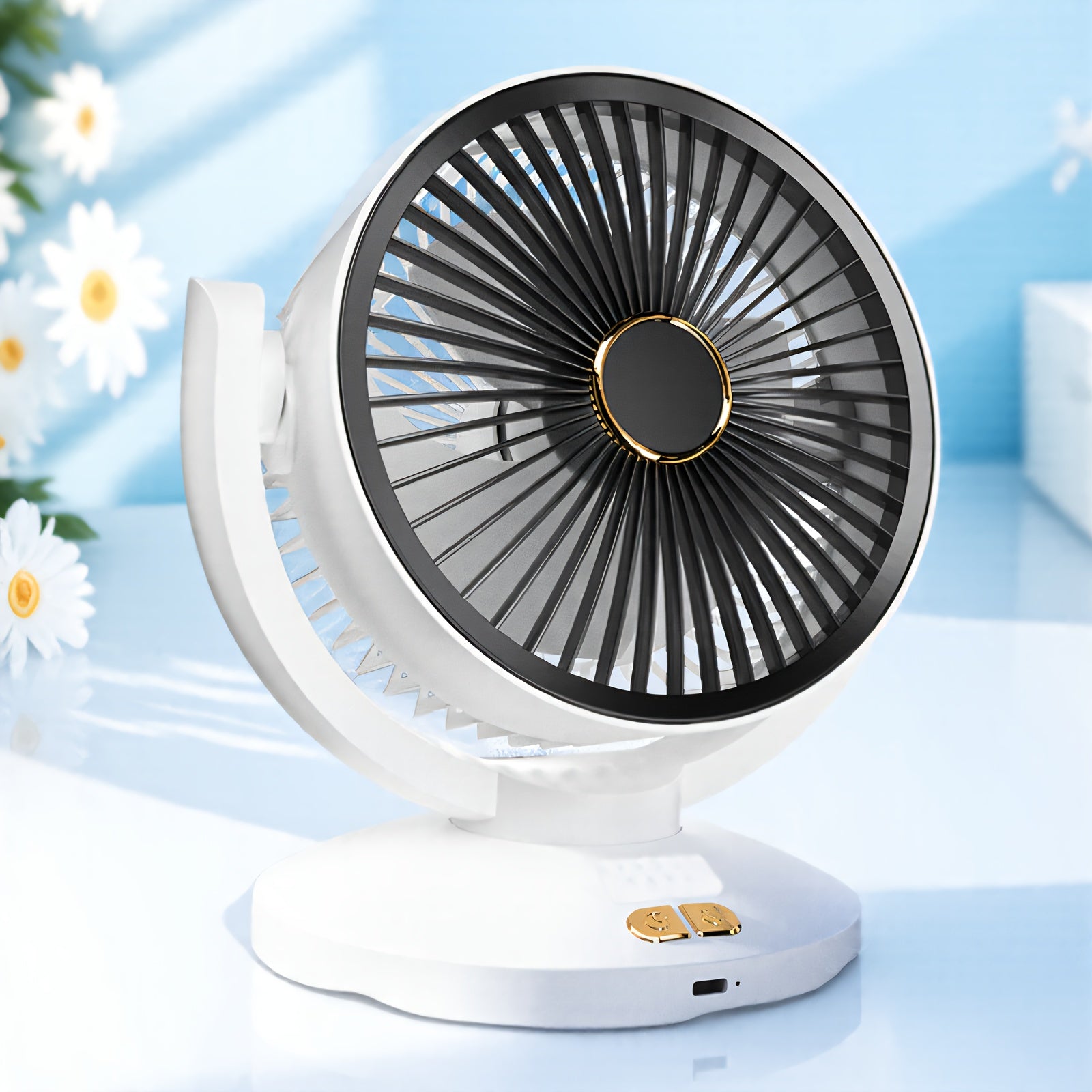 2025 new portable dormitory study indoor and outdoor USB rechargeable home travel desktop adjustable angle small fan