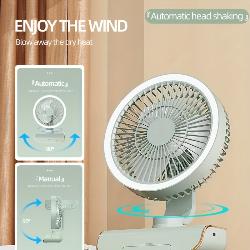 Sleek High-End Intelligent Desktop Fan with Multifunctional Lamp