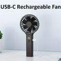 USB Handheld Fan - 6 Speeds Adjustable, 3000mAh Battery, Power Digital Display