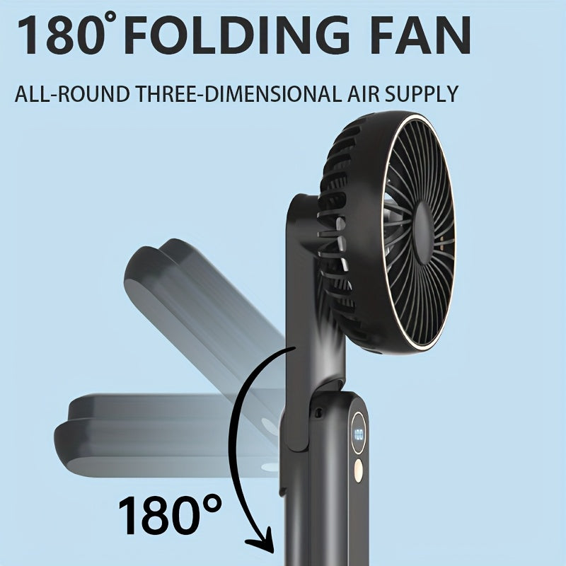 NEW USB charging foldable handheld small fan, can hang neck and desktop