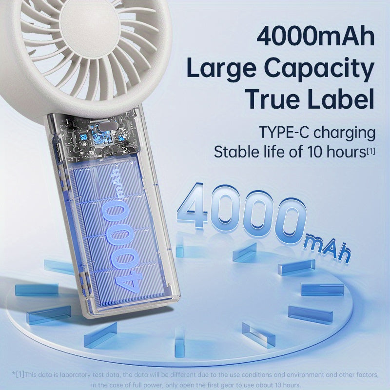 1pc Portable, Handheld USB Mini High-Speed Ice-Feel Fan - Rechargeable Lithium Battery