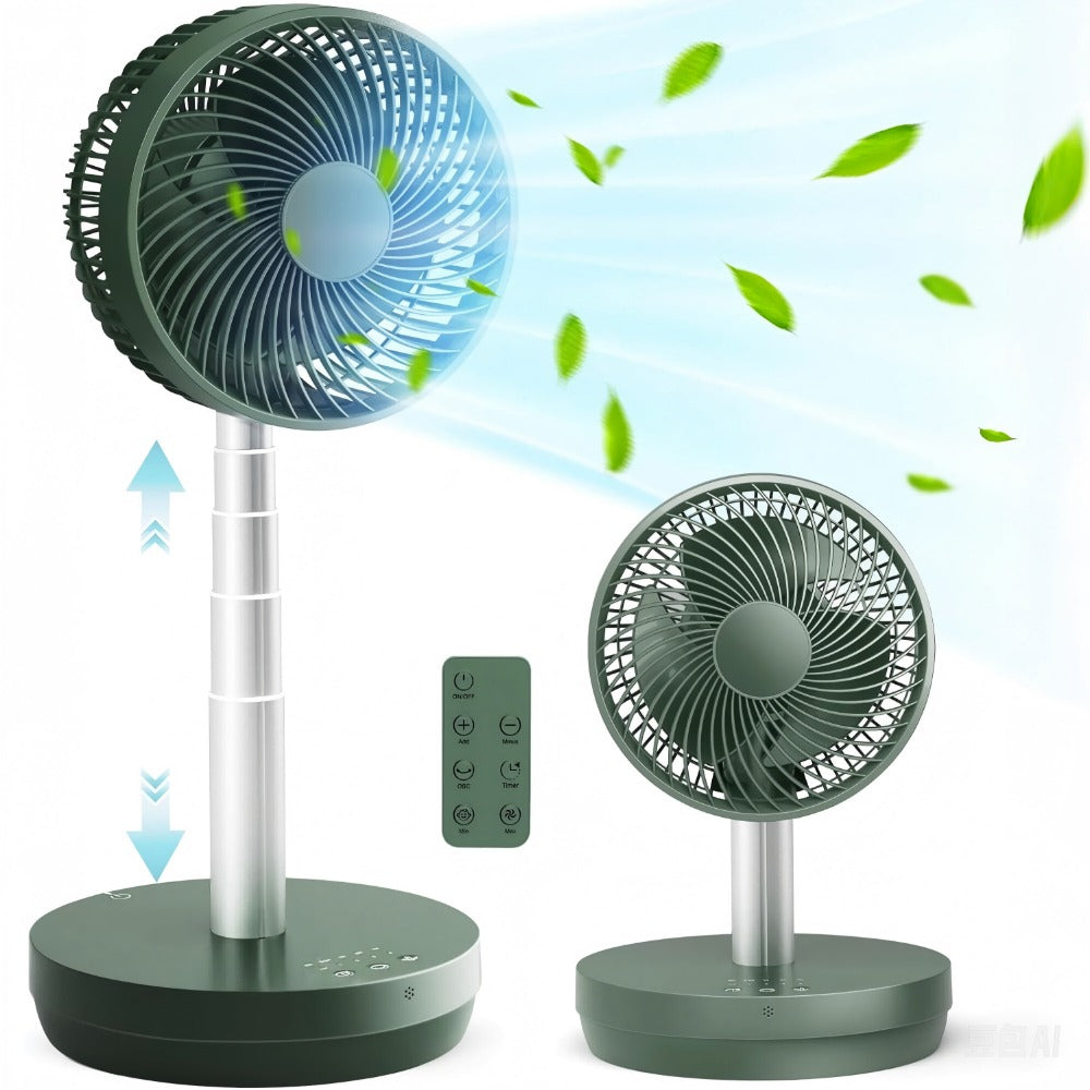 Oscillating Fan Portable Foldable Pedestal Fan - Rechargeable Battery Standing Table Fan with