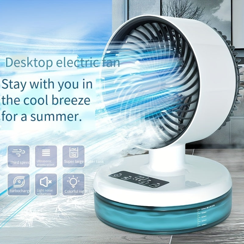Quiet, Portable, and Energy-Efficient Desk Fan with Cool Mist Function - Large, Modern
