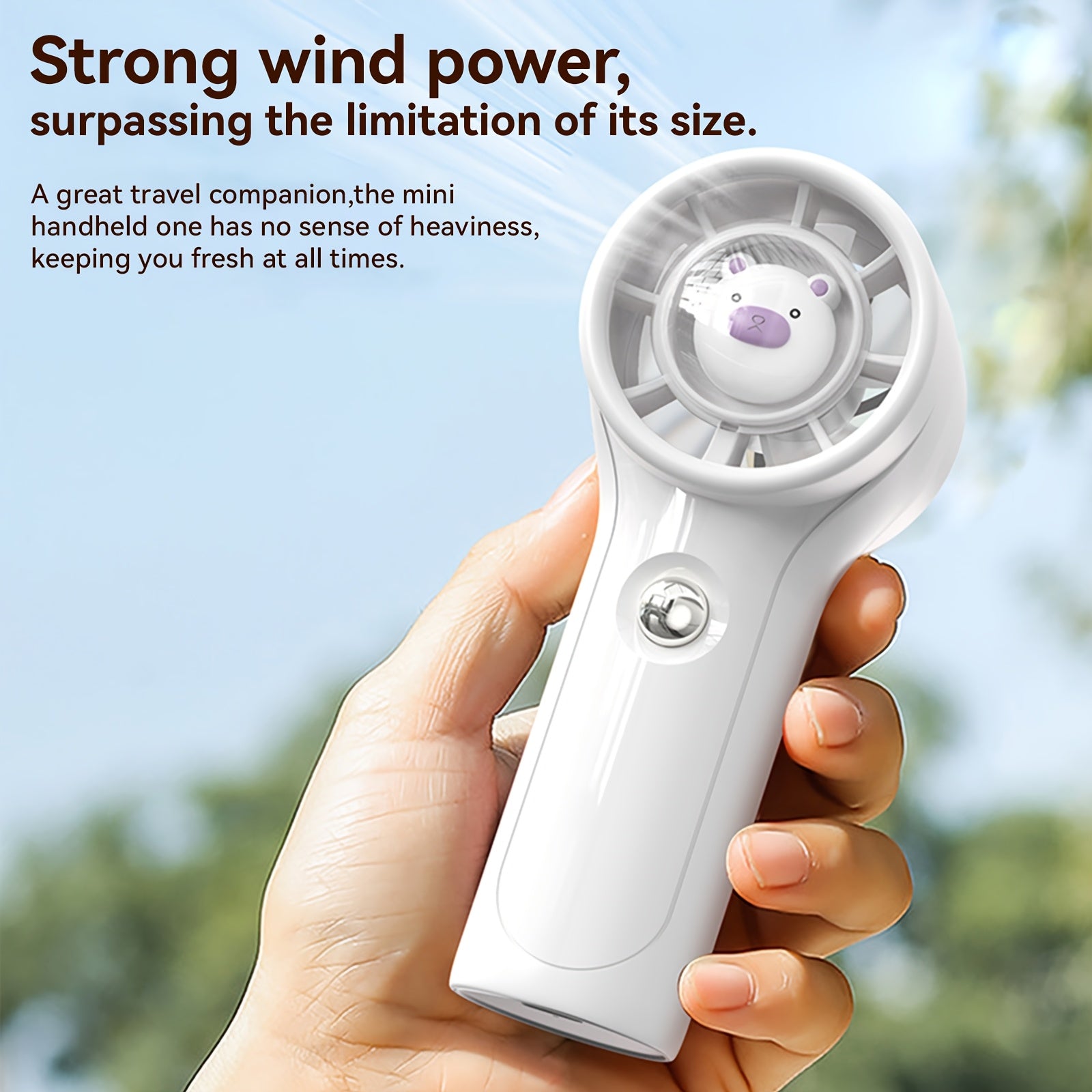 Mini Fan Battery Operated Handheld with 1200mAh Battery or USB Powered Personal Mini