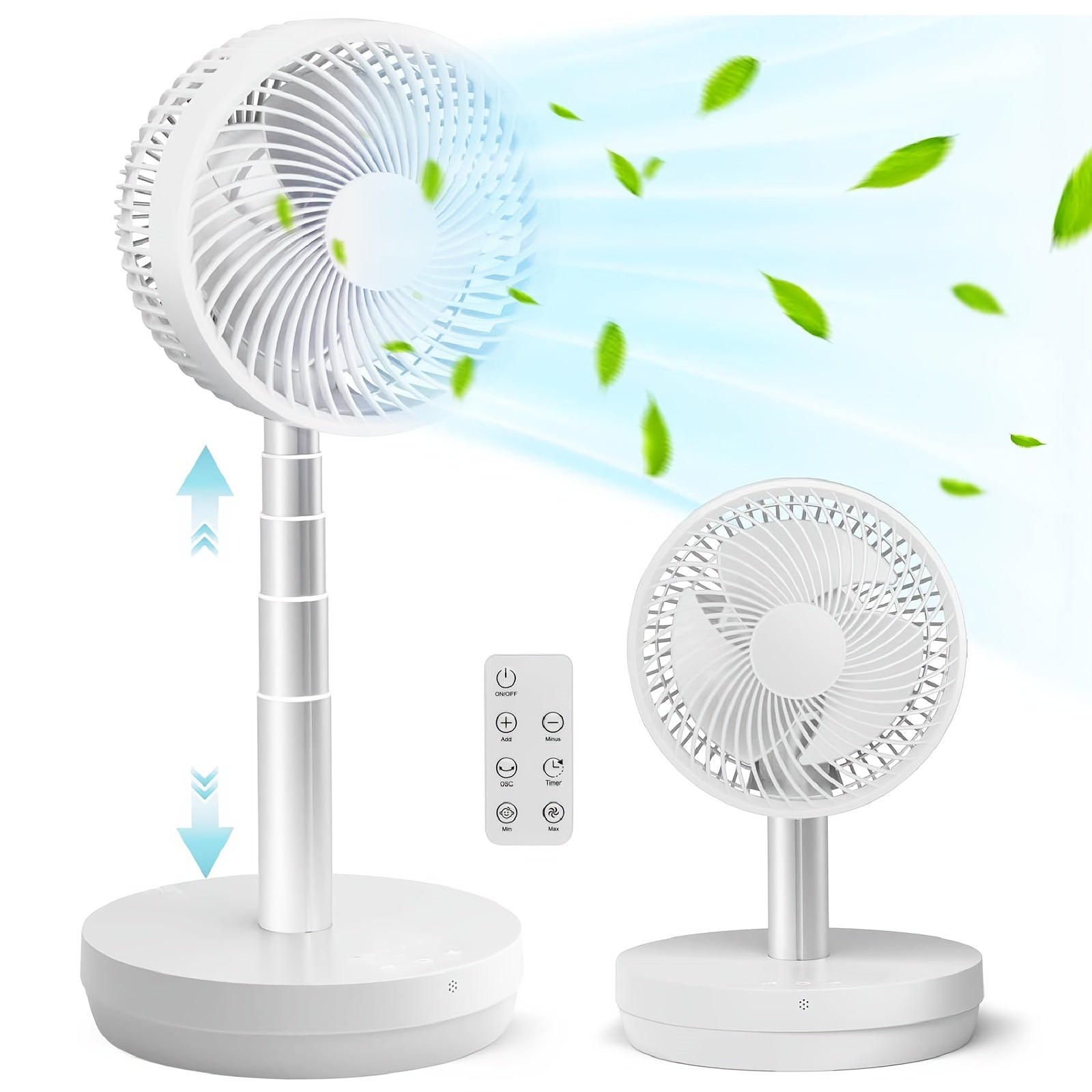 Tower Fan, Oscillation fan with Remote Control, Standing fan for office, 3 Wind Modes, Time Settings