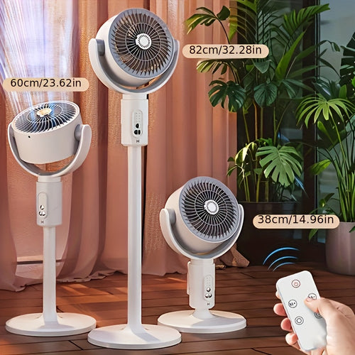 3-in-1 Vertical Fan, 90°+ 180° Oscillation, 5-Speed Settings, Type-C Charging Port