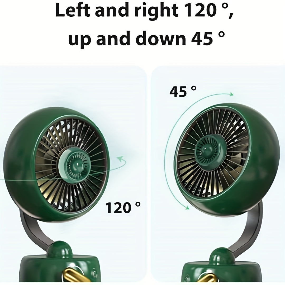 Desktop Silent Typhoon Fan with 3600mAh Battery, 100 Wind Speeds, Travel Camping Personal AC Fan
