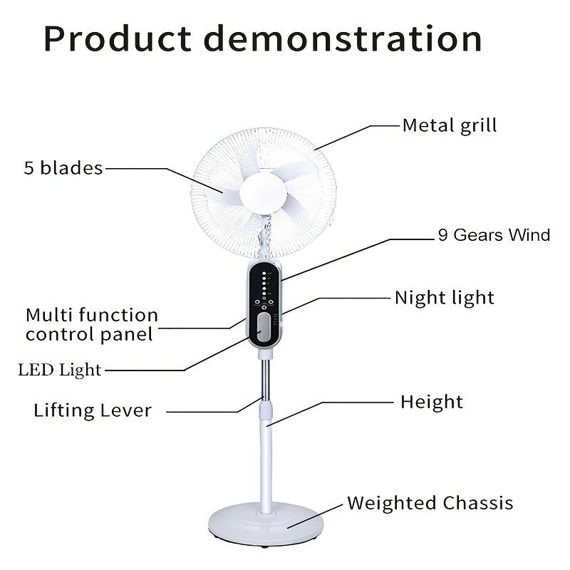 Suitable For Home Office, Remote Control, 2 Bulbs, Sumer Cool Fan