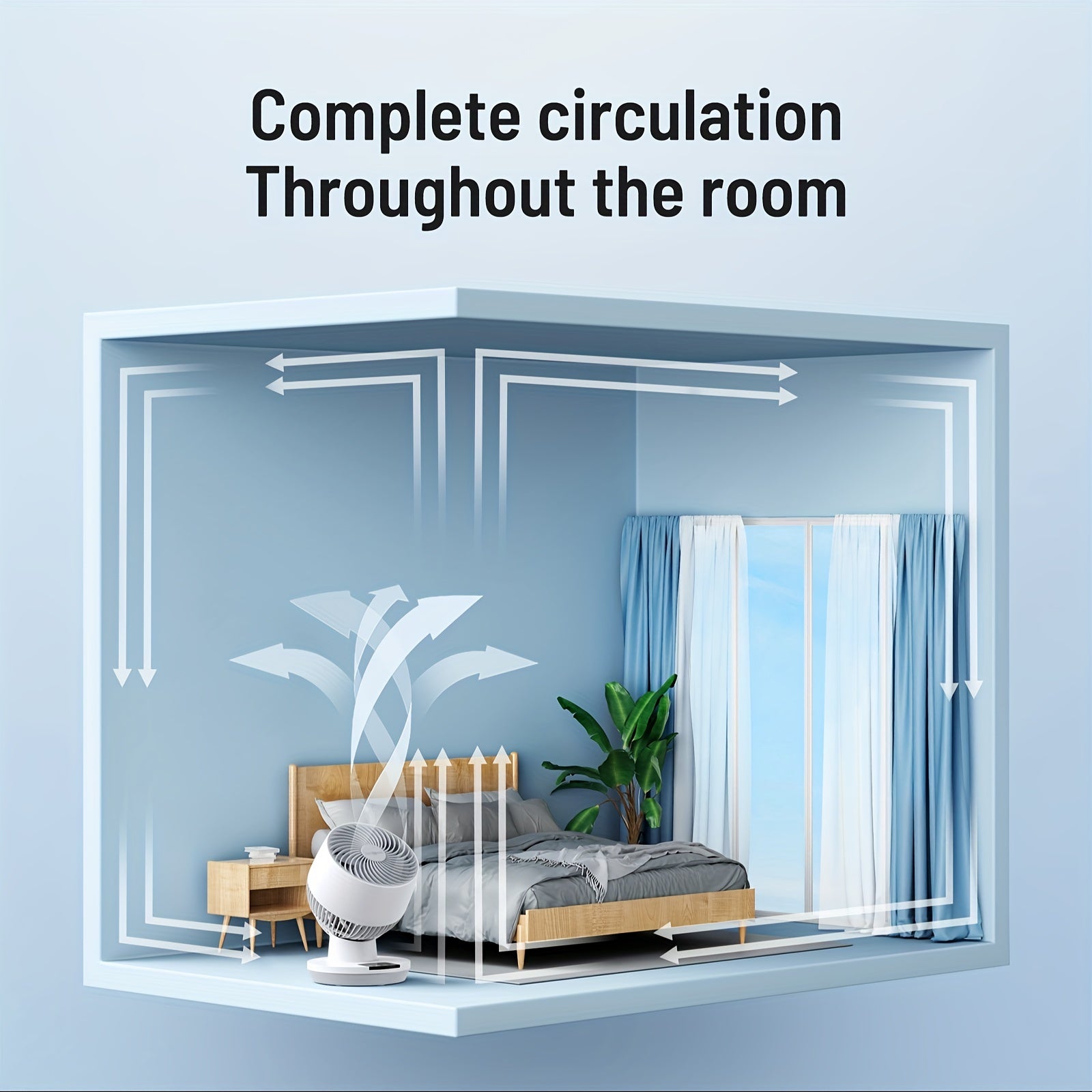 Simple And Stylish Table Fan, 3 Adjustable Wind Speeds, Touch Buttons