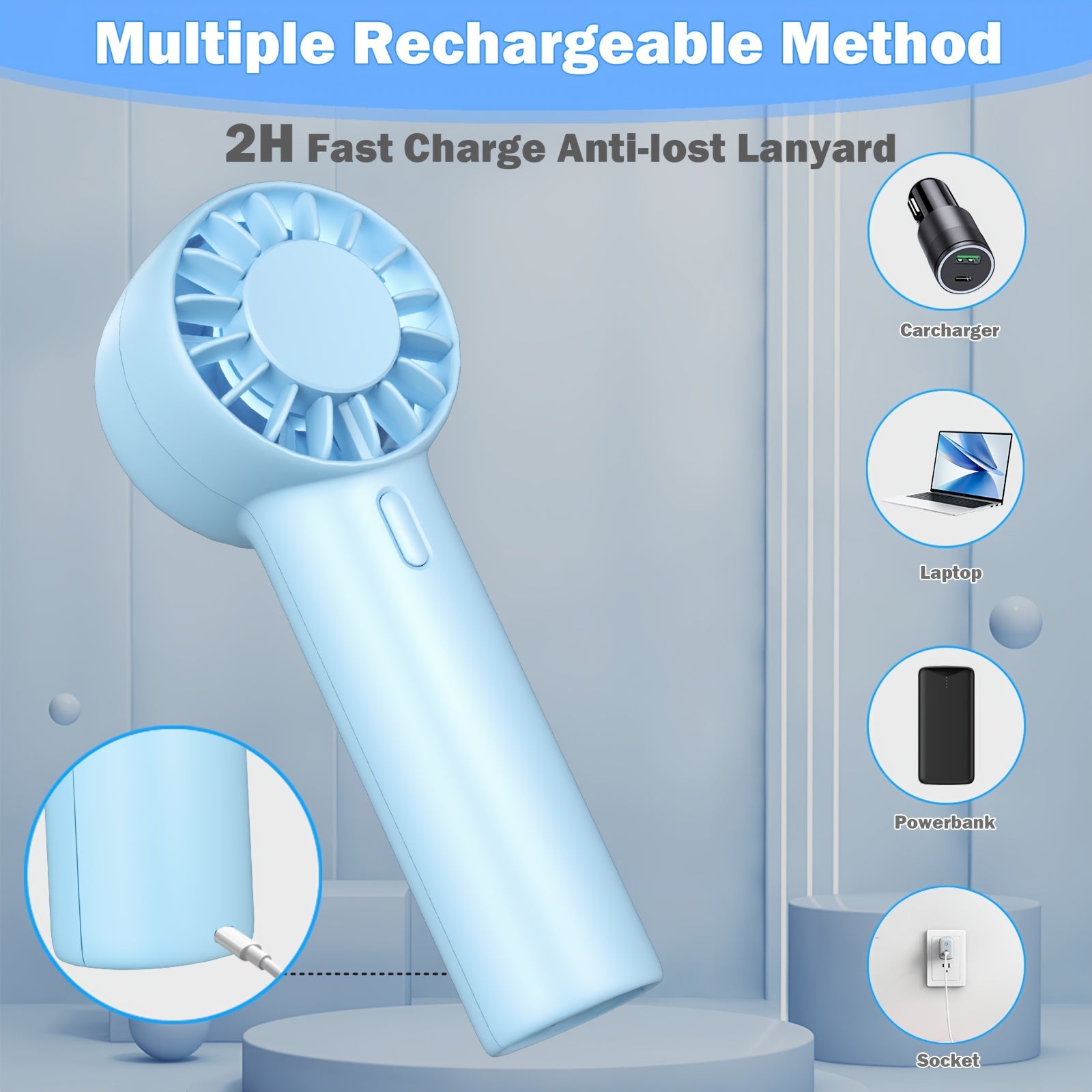 Mini Portable Fan - Small Fan, 0.18lb Personal Fan For Travel, Camping, Home