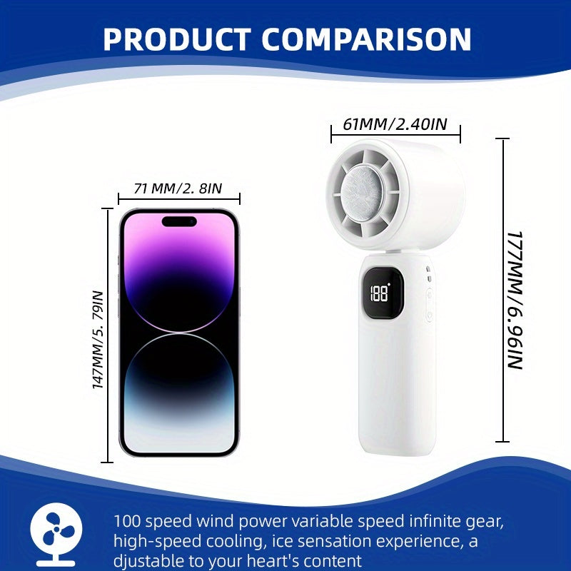 1pc of The 2025 New Model Handheld High-Speed Turbo Fan, Portable, Foldable