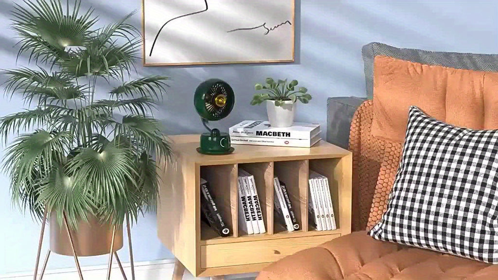 Desktop Silent Typhoon Fan with 3600mAh Battery, 100 Wind Speeds, Travel Camping Personal AC Fan