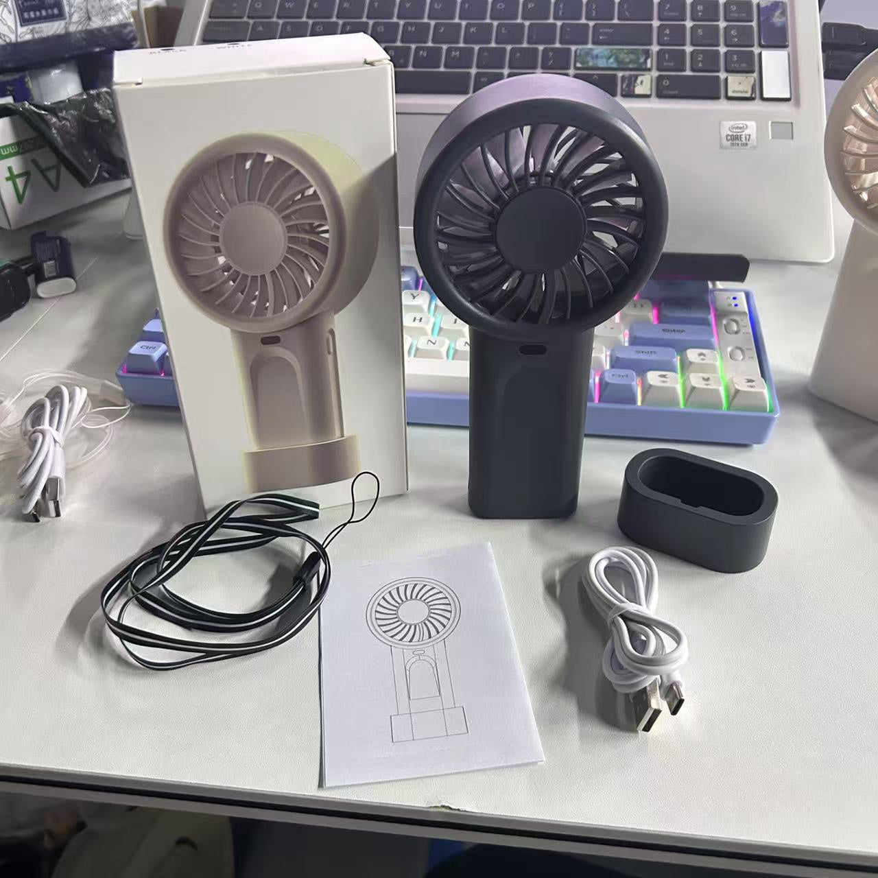 4000mAh USB-Powered Portable Handheld Turbo Fan with Digital Display