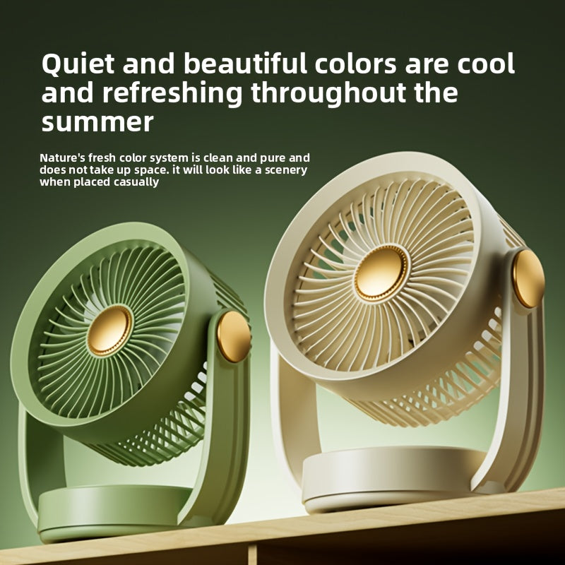 Ultra-Quiet USB Desk Fan with Standing\u002FHanging Base - Compact Mini Personal Cooling Fan
