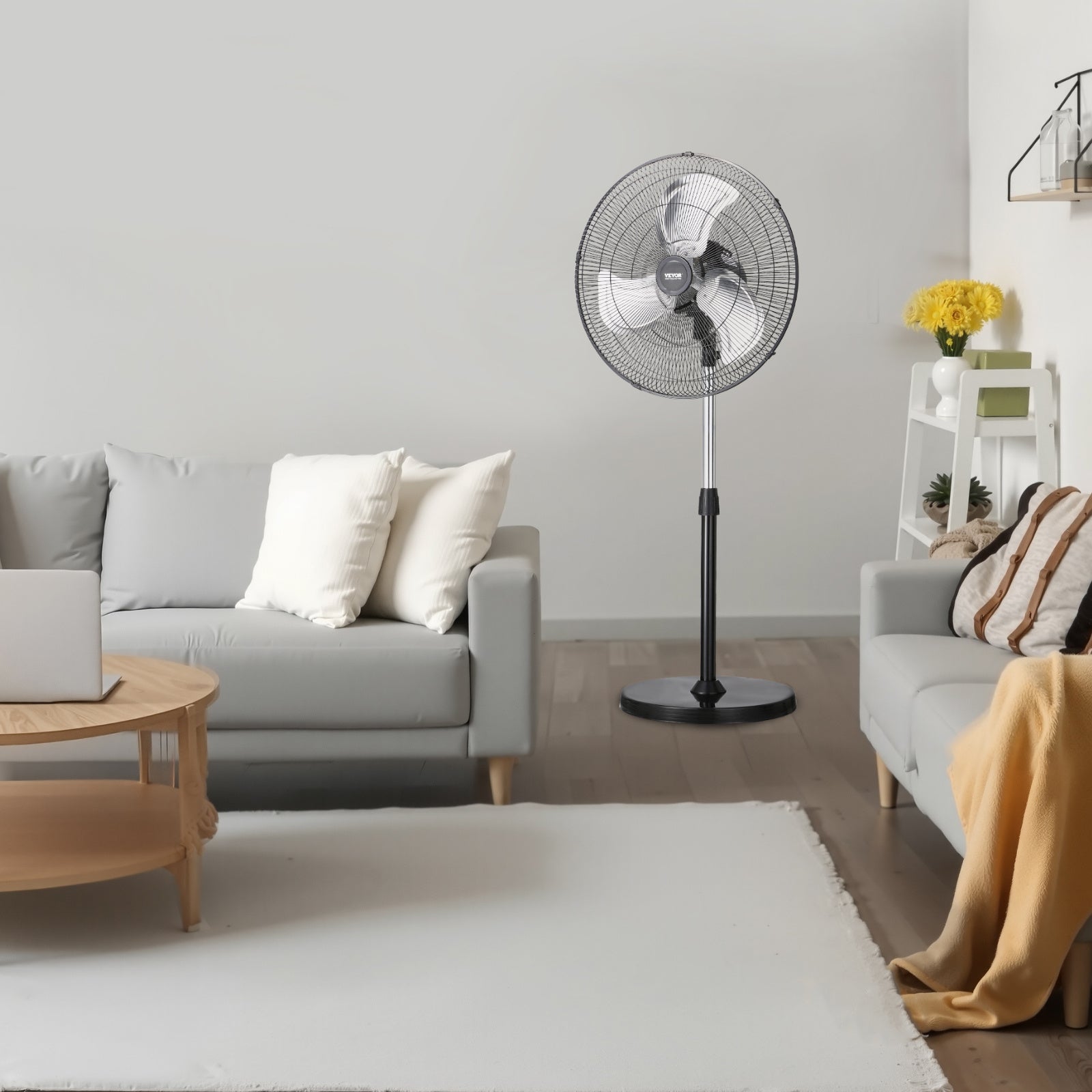 VEVOR 18\u002F20\u002F24\u002F30 inch Industrial Pedestal Fan 3-Speed Oscillating Fan Height Adjustable