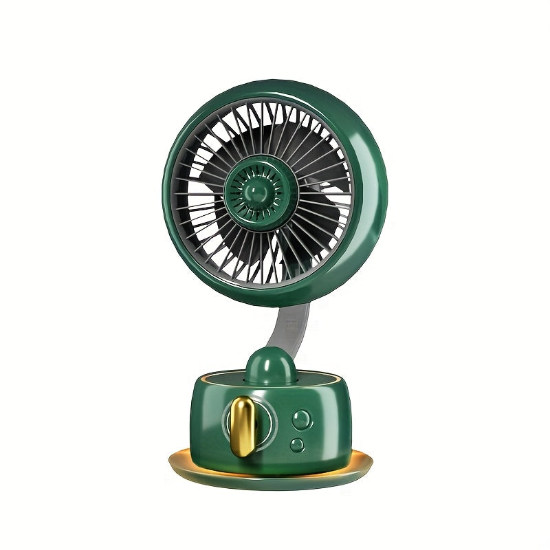 Desktop Silent Typhoon Fan with 3600mAh Battery, 100 Wind Speeds, Travel Camping Personal AC Fan