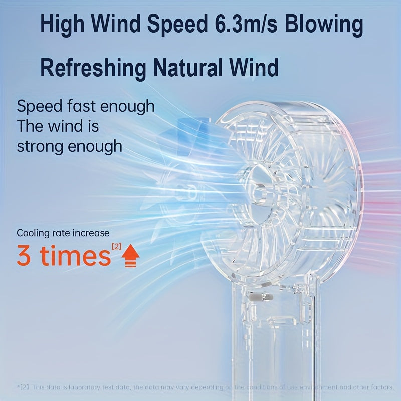 1pc Portable, Handheld USB Mini High-Speed Ice-Feel Fan - Rechargeable Lithium Battery