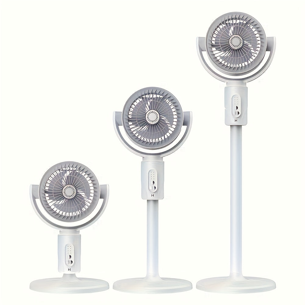 3-in-1 Vertical Fan, 90°+ 180° Oscillation, 5-Speed Settings, Type-C Charging Port