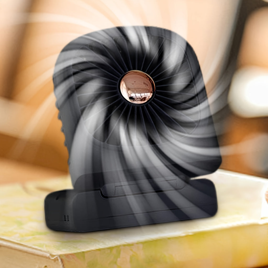 Portable Handheld Fan with Digital Display - Foldable Mini Desk Fan for Indoor & Outdoor Use