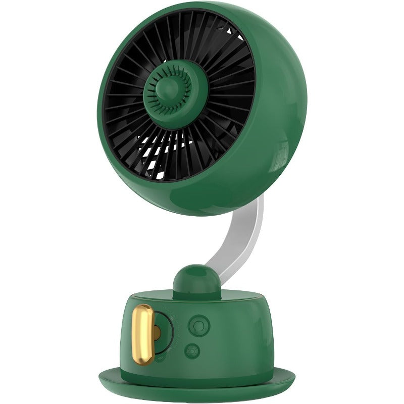 Magnetic Aromatherapy Desk FanCordlessTable Air Circulator Fan with Night Light 120° Auto Swing