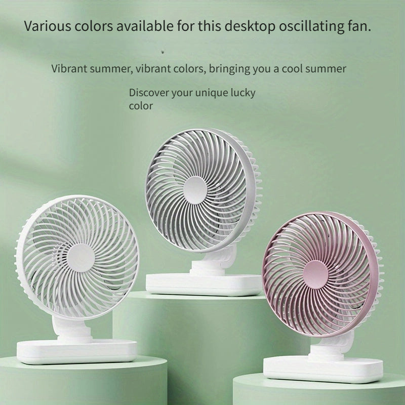 Portable Table Fan 4-Speed Portable Oscillating Table Fan | USB Powered
