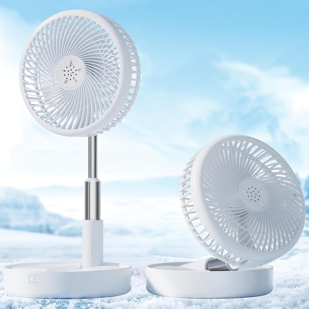 Primevolve Portable Standing Fan, Rechargeable USB Floor Standing Desktop Fan with Remote Control