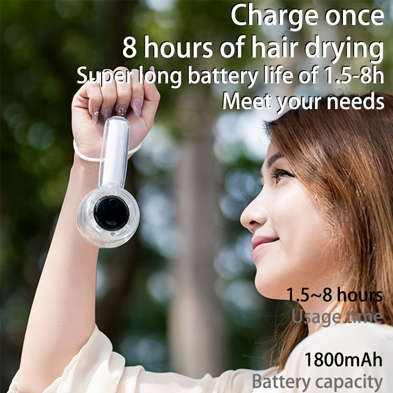 1pc Portable Transparent Mini Handheld Fan - USB Rechargeable