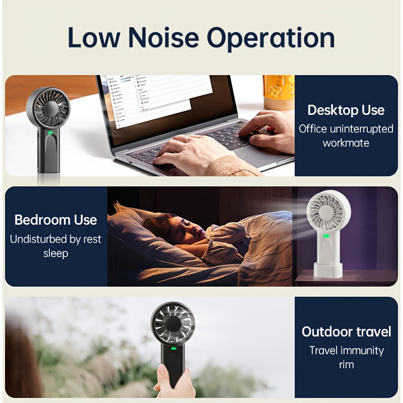 1pc Portable, Handheld USB Mini High-Speed Ice-Feel Fan - Rechargeable Lithium Battery