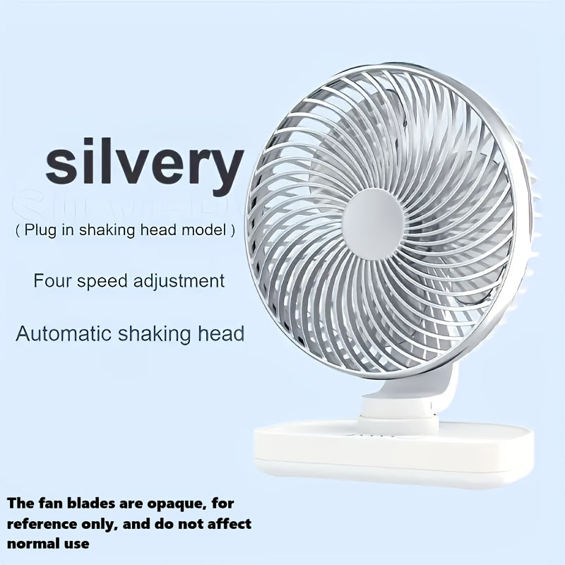 Portable Desk Fan Portable Oscillating Desk Fan | 4-Speed Control, USB Powered
